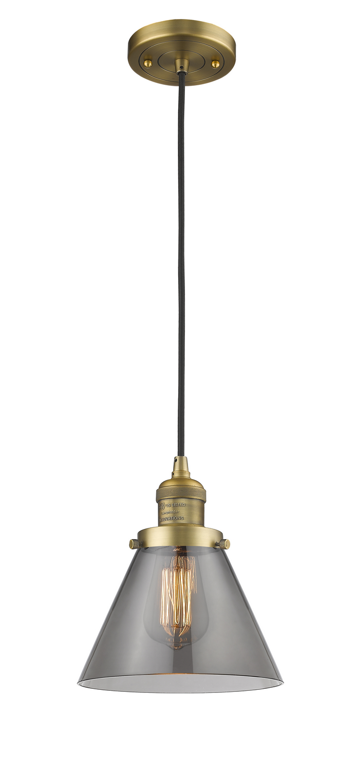 One Light Mini Pendant by Innovations - Franklin Restoration Collection, Brushed Brass Finish - 201C-BB-G43