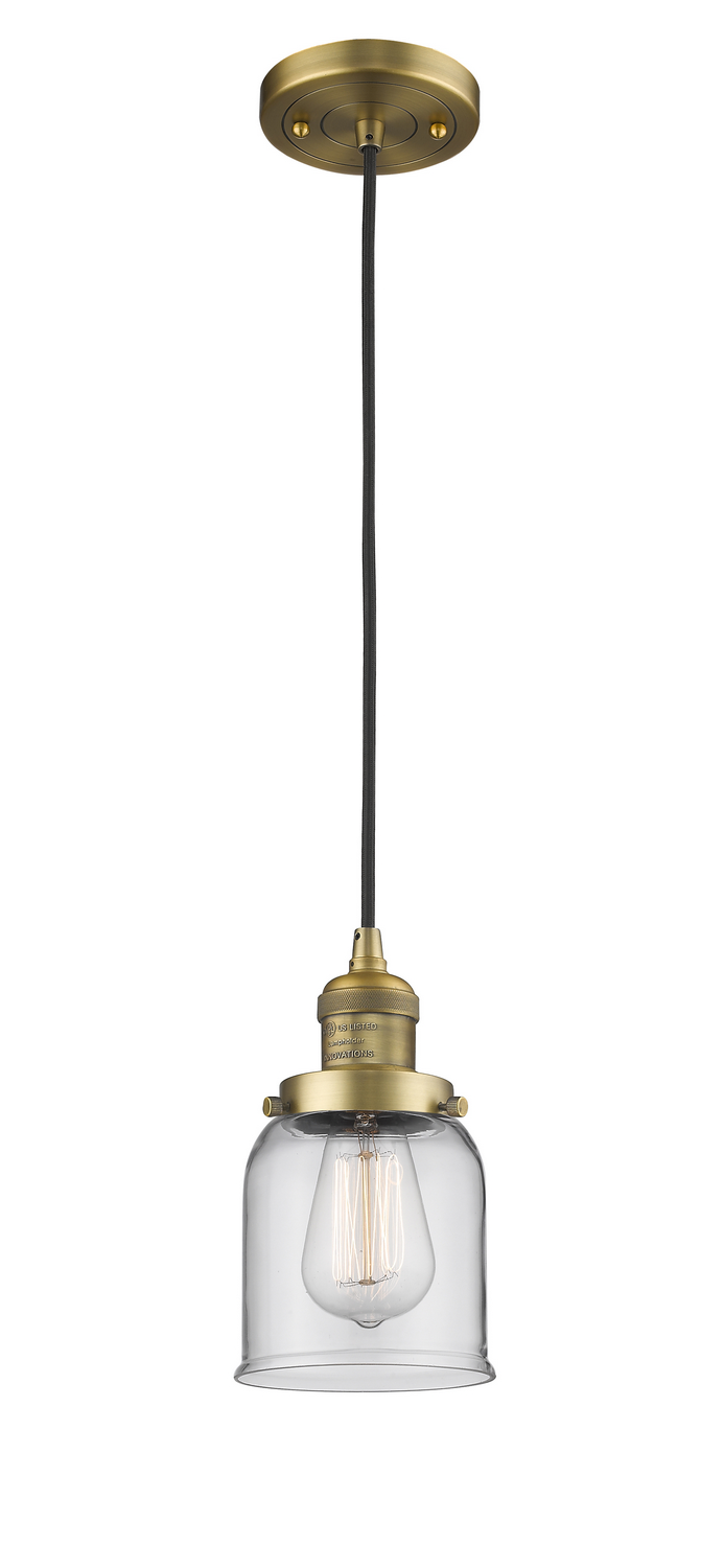 One Light Mini Pendant by Innovations - Franklin Restoration Collection, Brushed Brass Finish - 201C-BB-G52
