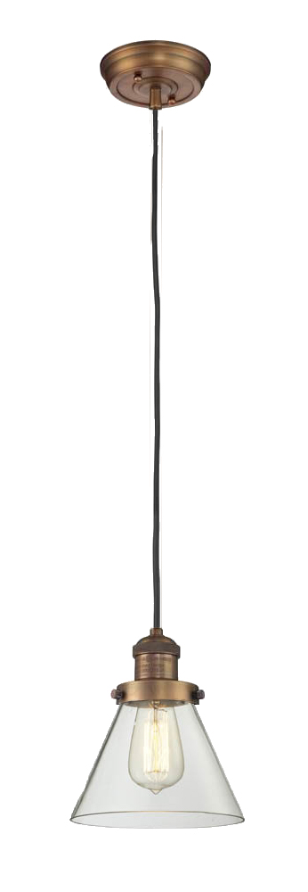 One Light Mini Pendant by Innovations - Franklin Restoration Collection, Brushed Brass Finish - 201C-BB-G62