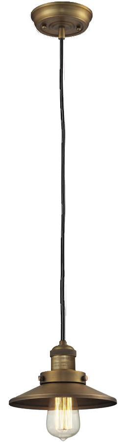 One Light Mini Pendant by Innovations - Franklin Restoration Collection, Brushed Brass Finish - 201C-BB-M4
