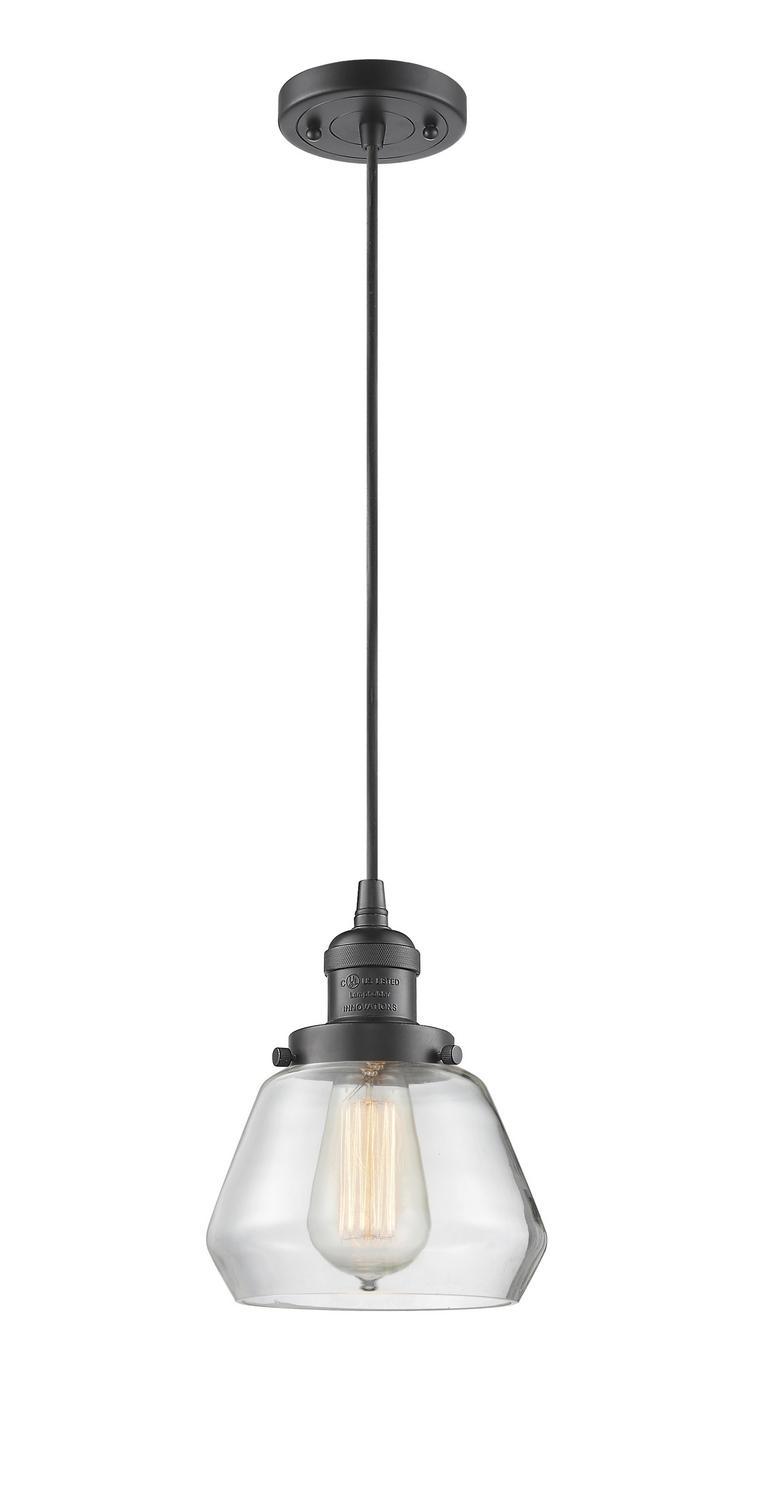 One Light Mini Pendant by Innovations - Franklin Restoration Collection, Oil Rubbed Bronze Finish - 201C-OB-G172