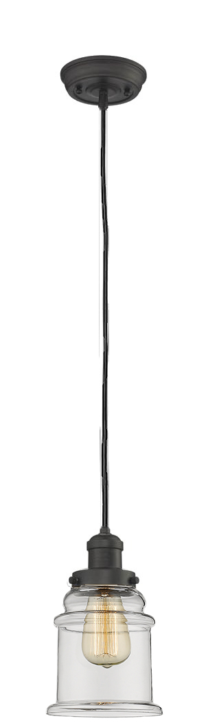 One Light Mini Pendant by Innovations - Franklin Restoration Collection, Oil Rubbed Bronze Finish - 201C-OB-G182