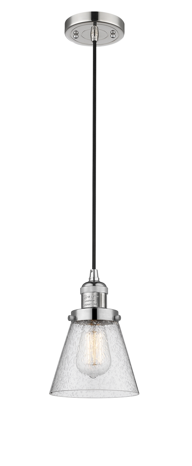 One Light Mini Pendant by Innovations - Franklin Restoration Collection, Polished Nickel Finish - 201C-PN-G64