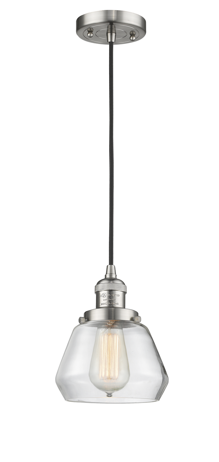 One Light Mini Pendant by Innovations - Franklin Restoration Collection, Brushed Satin Nickel Finish - 201C-SN-G172