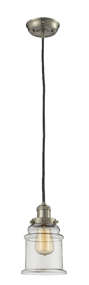 One Light Mini Pendant by Innovations - Franklin Restoration Collection, Brushed Satin Nickel Finish - 201C-SN-G182