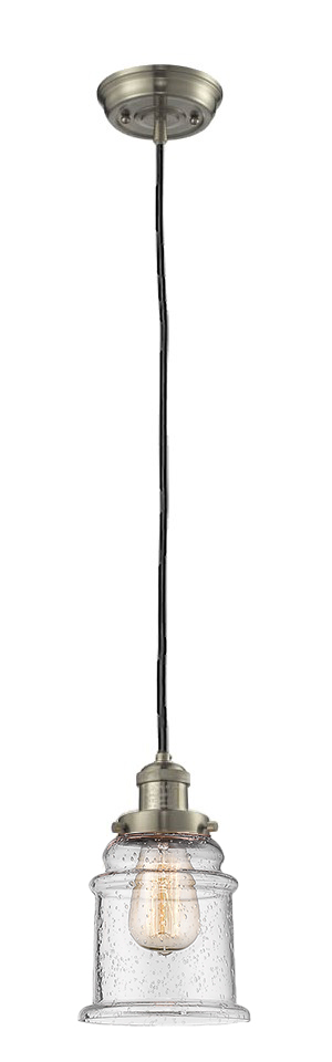 One Light Mini Pendant by Innovations - Franklin Restoration Collection, Brushed Satin Nickel Finish - 201C-SN-G184