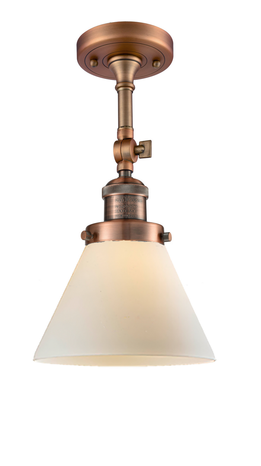 One Light Semi-Flush Mount by Innovations - Franklin Restoration Collection, Antique Copper Finish - 201F-AC-G41