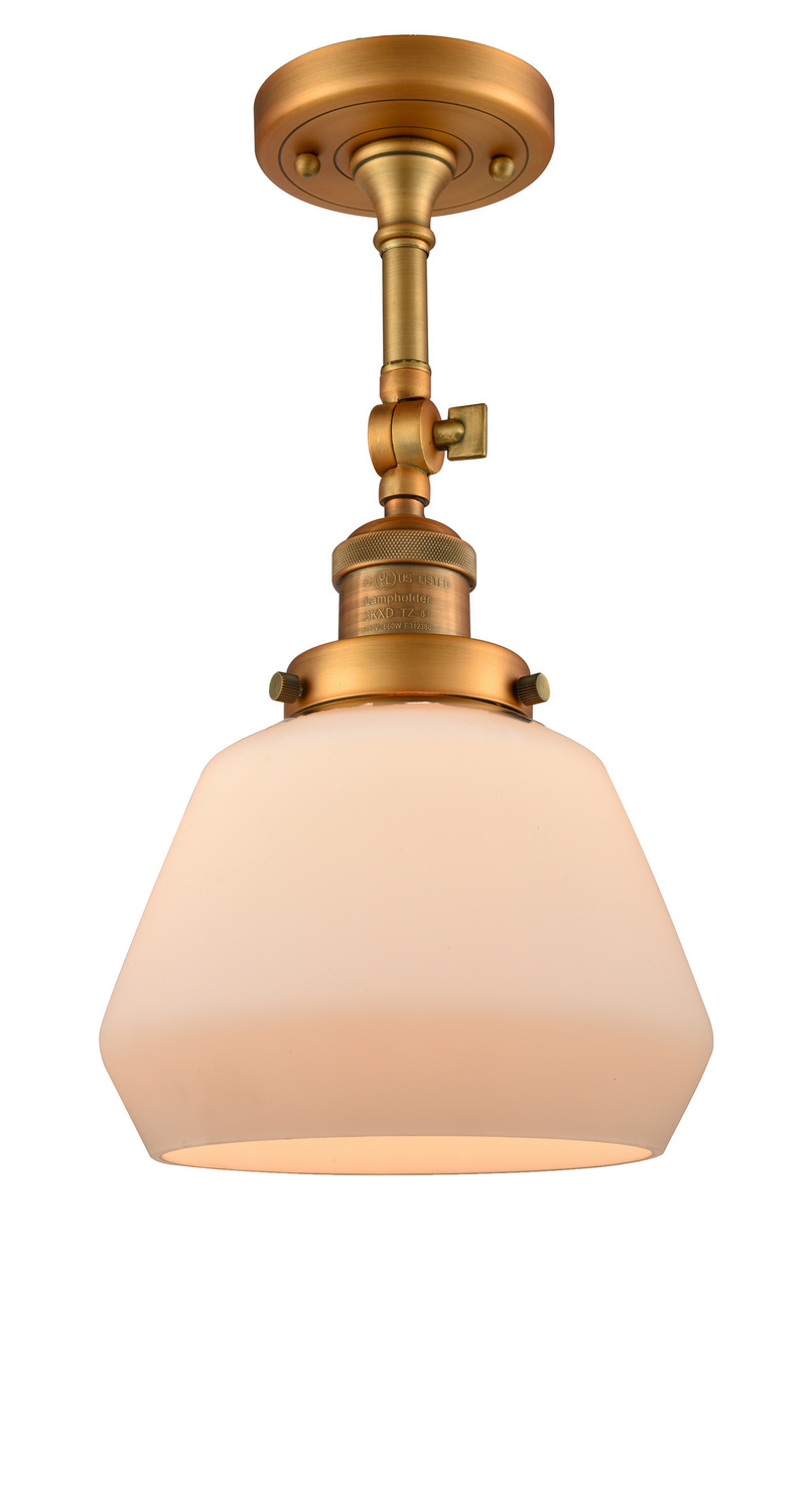 One Light Semi-Flush Mount by Innovations - Franklin Restoration Collection, Brushed Brass Finish - 201F-BB-G171