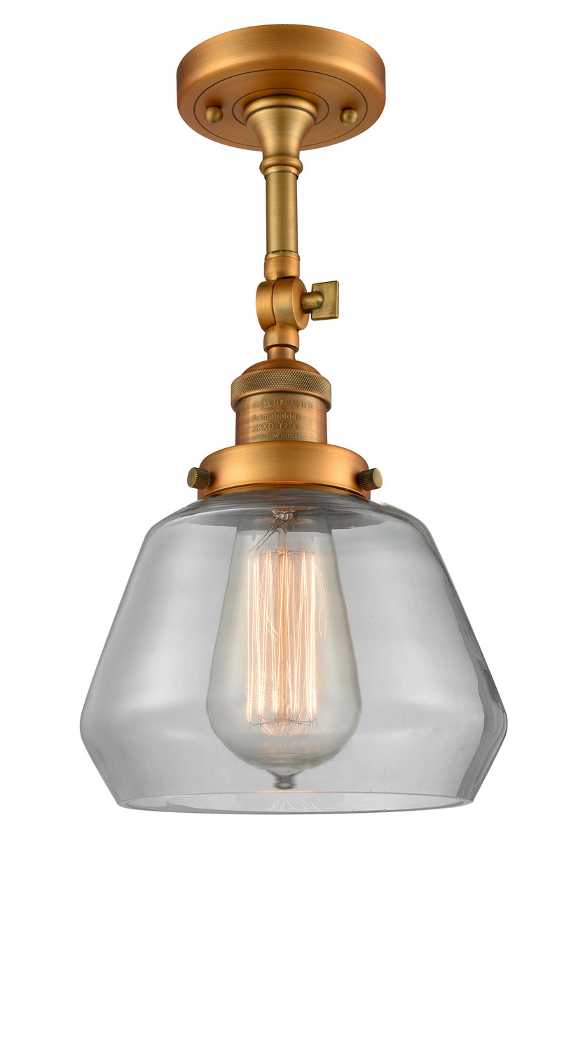 One Light Semi-Flush Mount by Innovations - Franklin Restoration Collection, Brushed Brass Finish - 201F-BB-G172