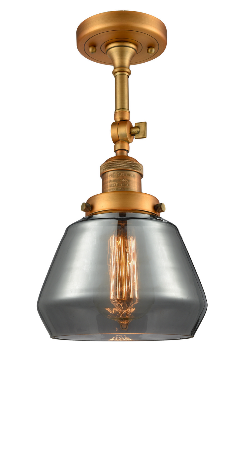 One Light Semi-Flush Mount by Innovations - Franklin Restoration Collection, Brushed Brass Finish - 201F-BB-G173