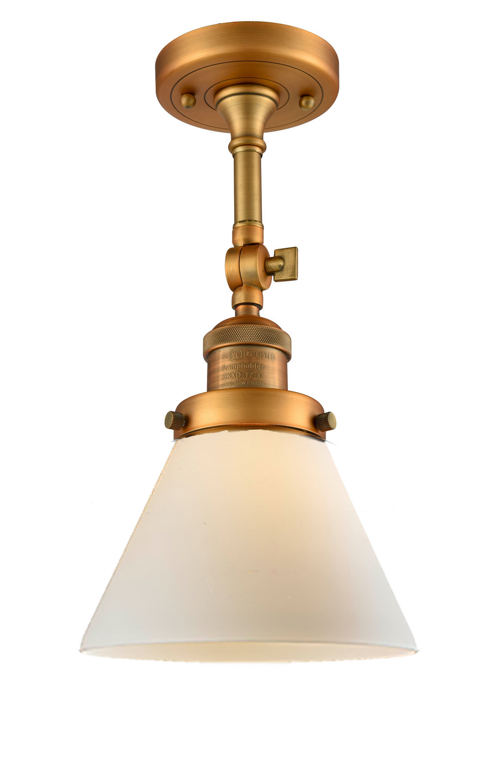 One Light Semi-Flush Mount by Innovations - Franklin Restoration Collection, Brushed Brass Finish - 201F-BB-G41