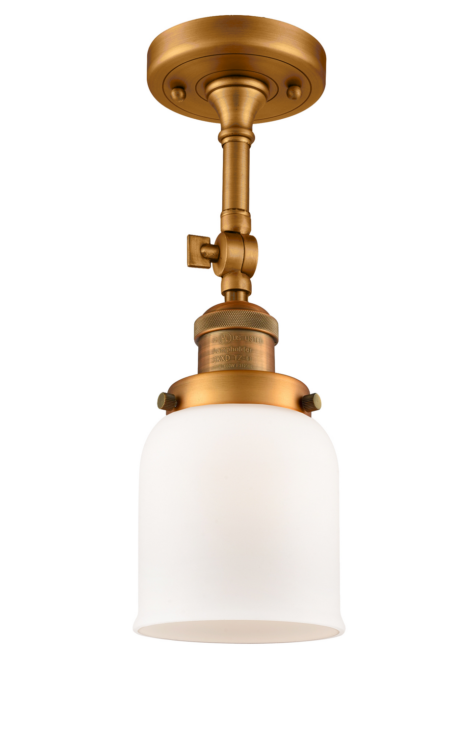 One Light Semi-Flush Mount by Innovations - Franklin Restoration Collection, Brushed Brass Finish - 201F-BB-G51