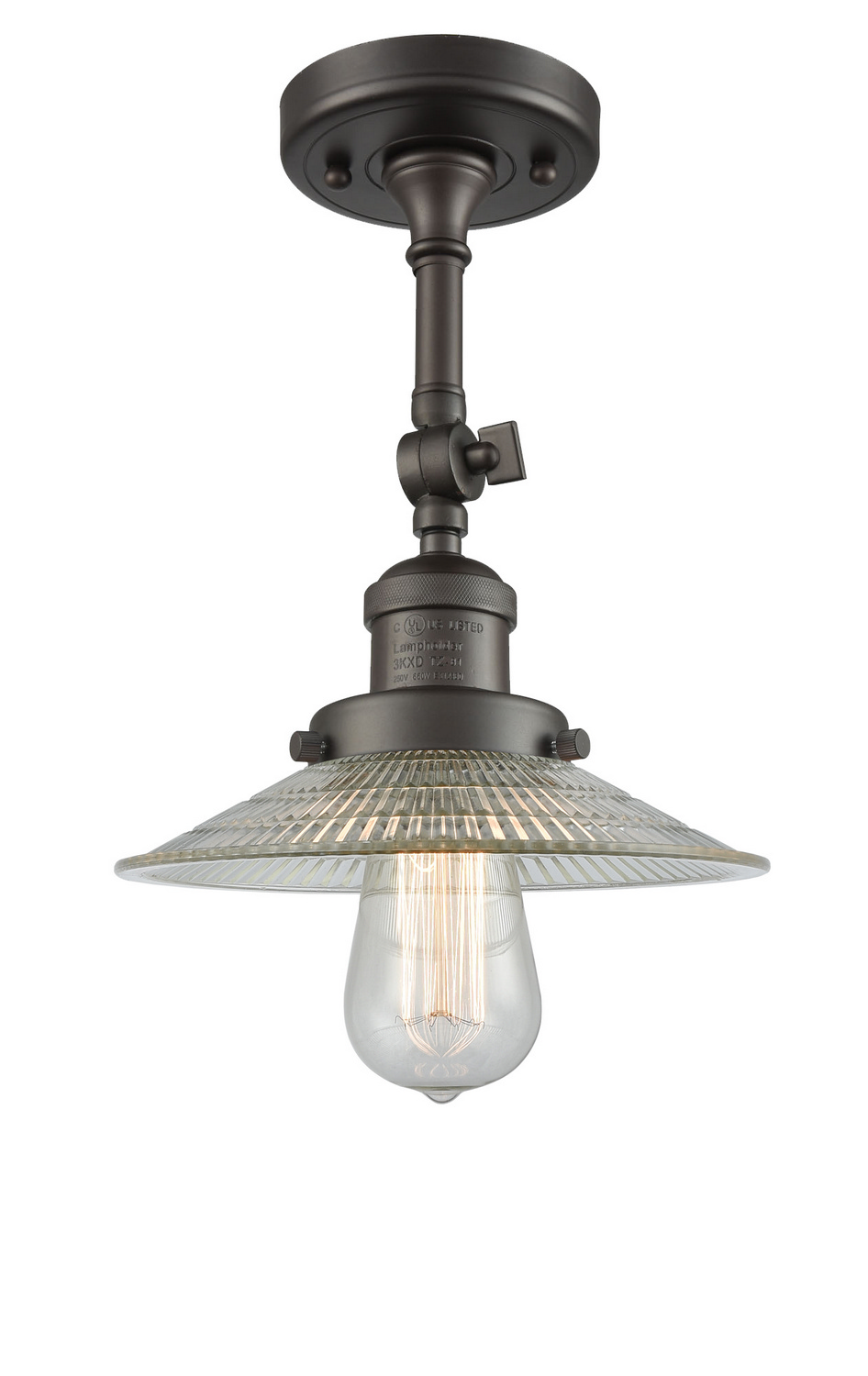One Light Semi-Flush Mount by Innovations - Franklin Restoration Collection, Oil Rubbed Bronze Finish - 201F-OB-G2