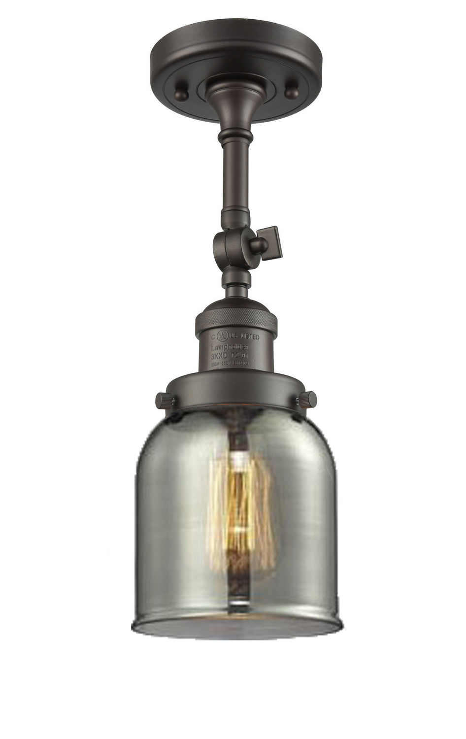 One Light Semi-Flush Mount by Innovations - Franklin Restoration Collection, Oil Rubbed Bronze Finish - 201F-OB-G53