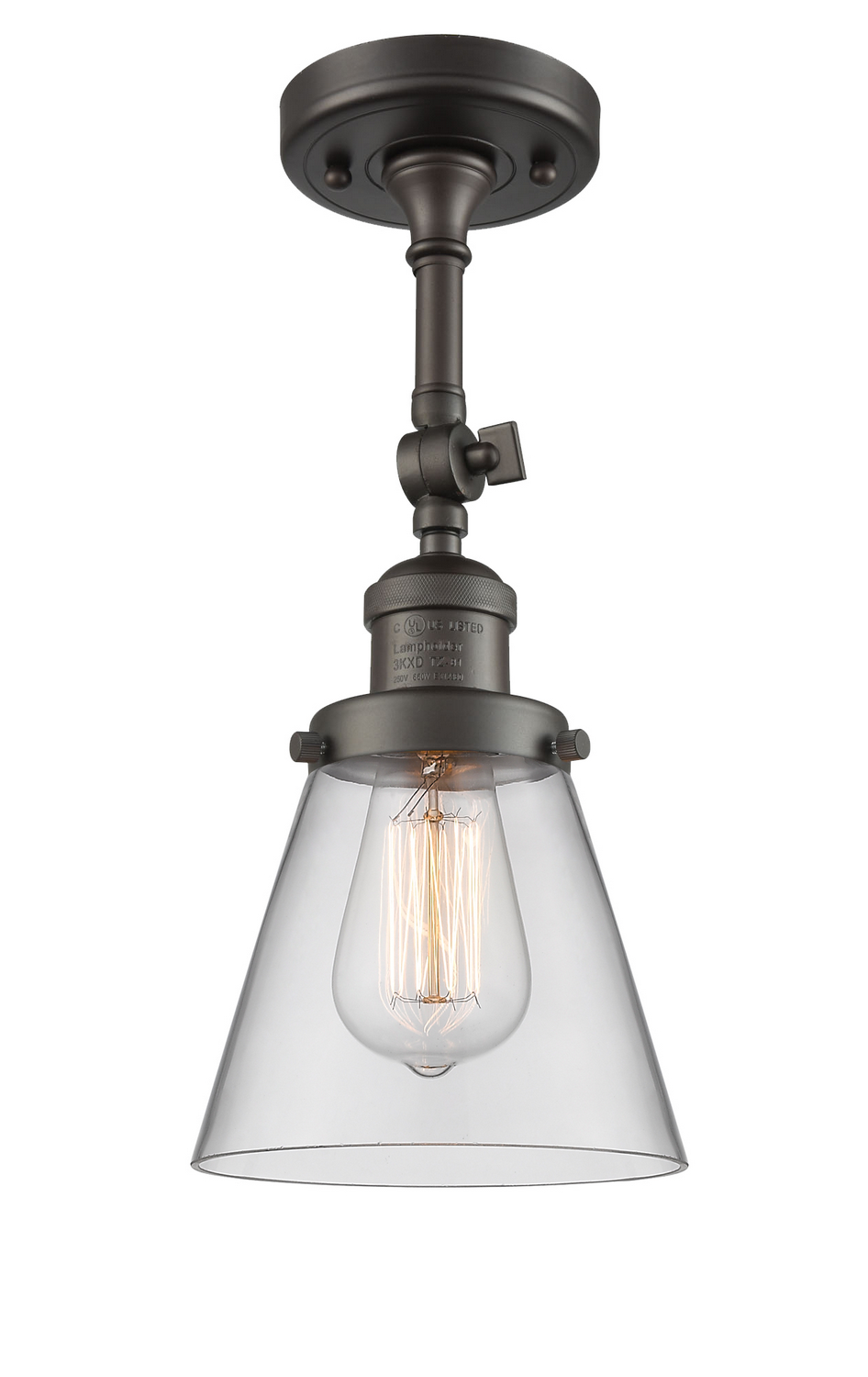 One Light Semi-Flush Mount by Innovations - Franklin Restoration Collection, Oil Rubbed Bronze Finish - 201F-OB-G62