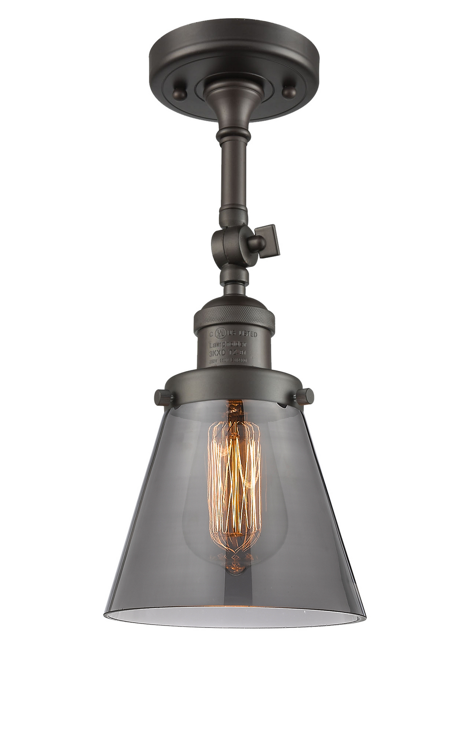 One Light Semi-Flush Mount by Innovations - Franklin Restoration Collection, Oil Rubbed Bronze Finish - 201F-OB-G63