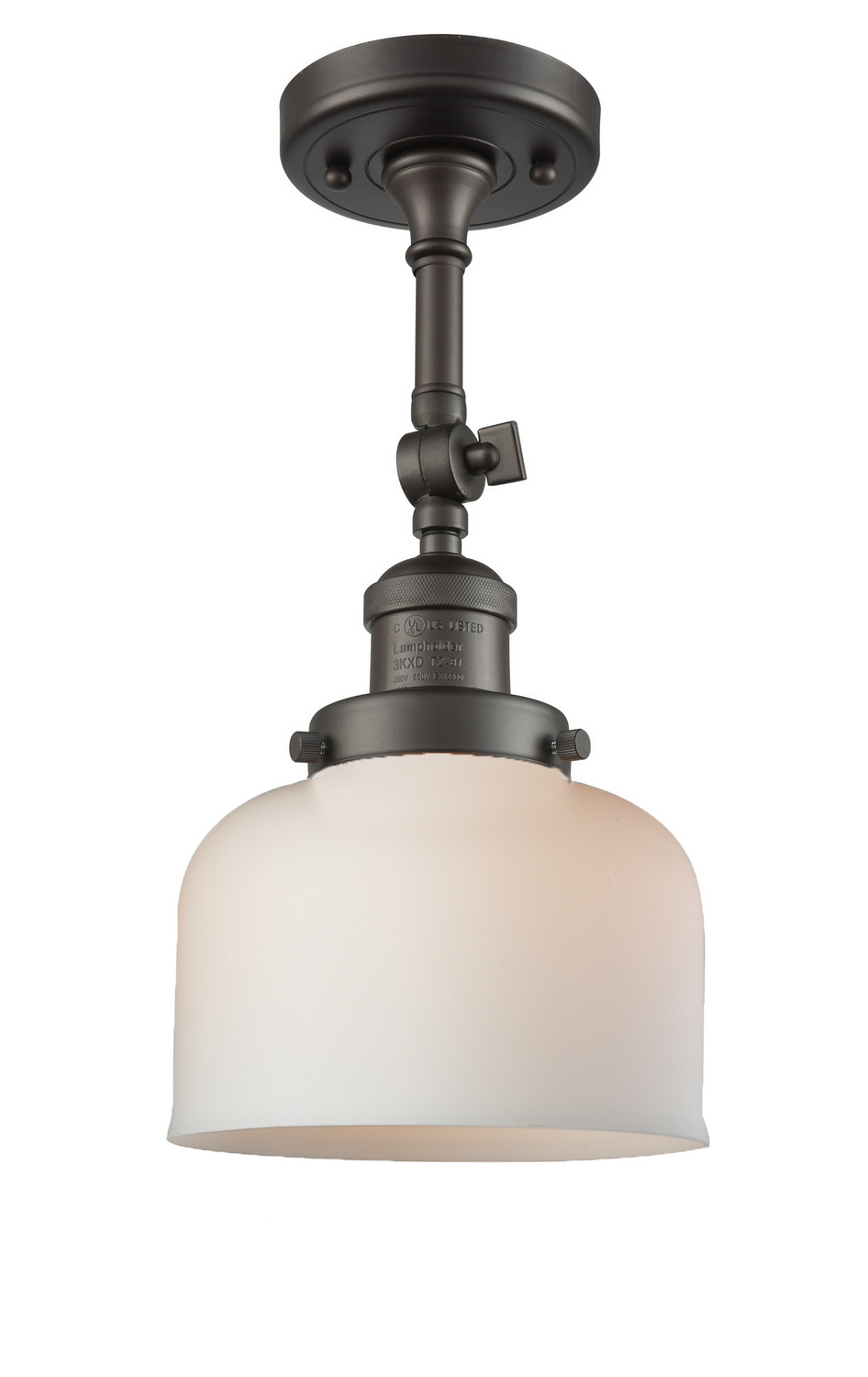 One Light Semi-Flush Mount by Innovations - Franklin Restoration Collection, Oil Rubbed Bronze Finish - 201F-OB-G71