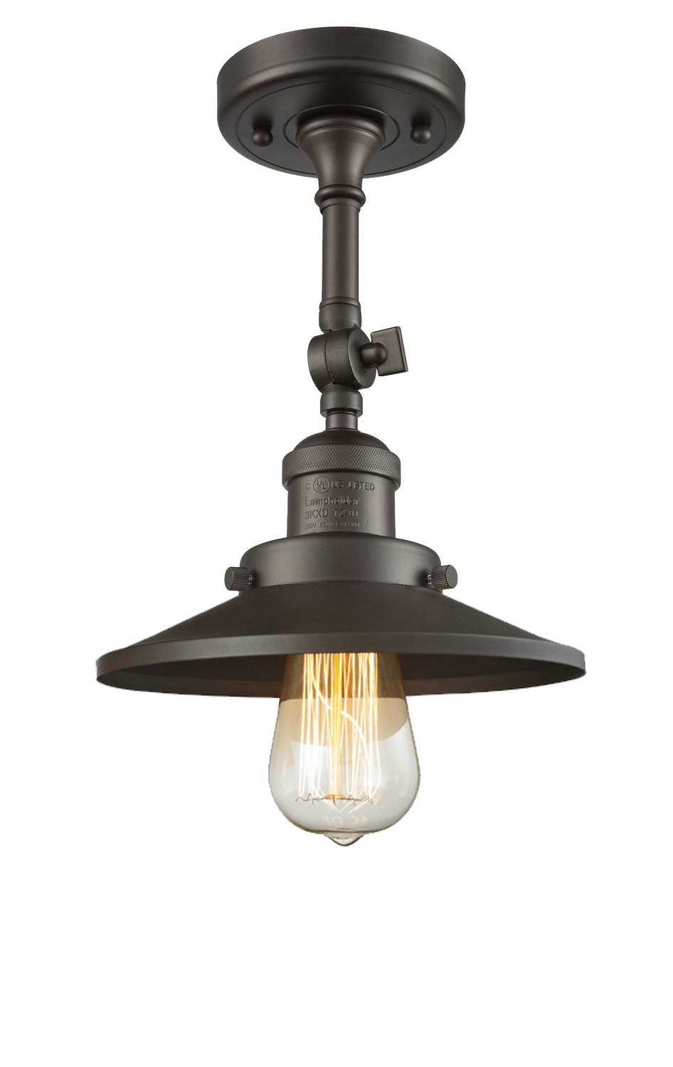 One Light Semi-Flush Mount by Innovations - Franklin Restoration Collection, Oil Rubbed Bronze Finish - 201F-OB-M5