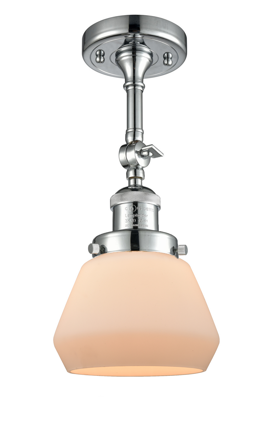 One Light Semi-Flush Mount by Innovations - Franklin Restoration Collection, Polished Chrome Finish - 201F-PC-G171