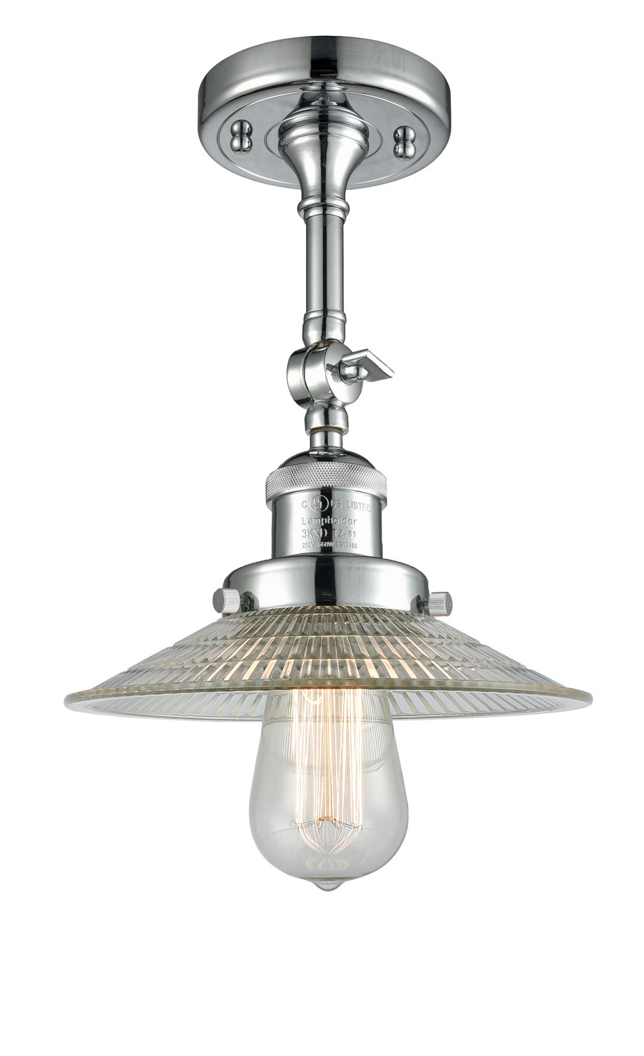 One Light Semi-Flush Mount by Innovations - Franklin Restoration Collection, Polished Chrome Finish - 201F-PC-G2