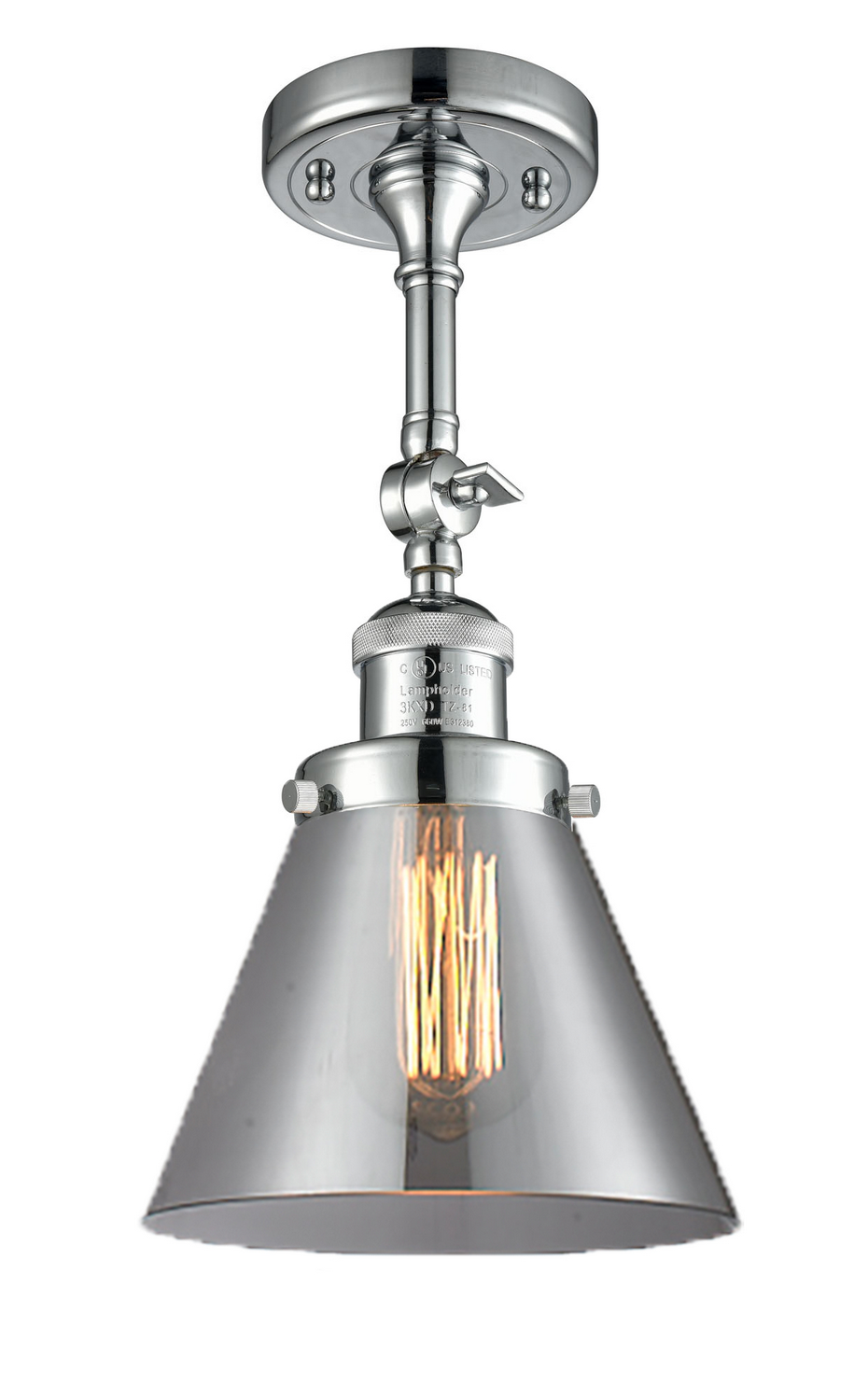 One Light Semi-Flush Mount by Innovations - Franklin Restoration Collection, Polished Chrome Finish - 201F-PC-G43