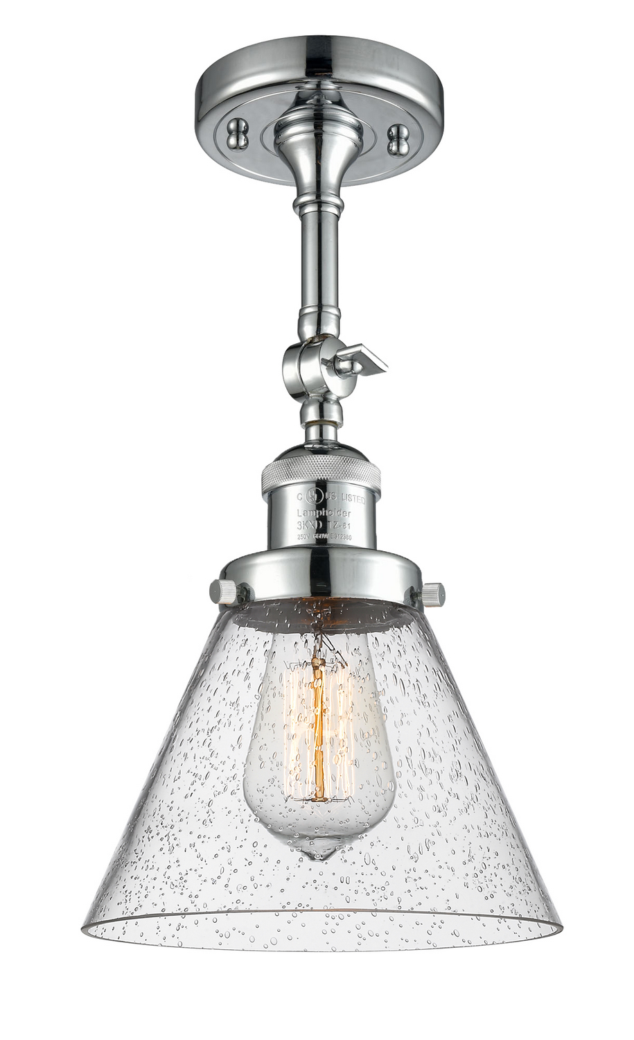 One Light Semi-Flush Mount by Innovations - Franklin Restoration Collection, Polished Chrome Finish - 201F-PC-G44
