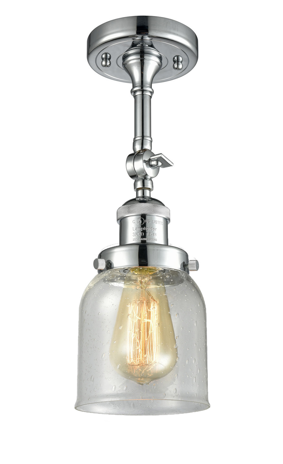 One Light Semi-Flush Mount by Innovations - Franklin Restoration Collection, Polished Chrome Finish - 201F-PC-G54