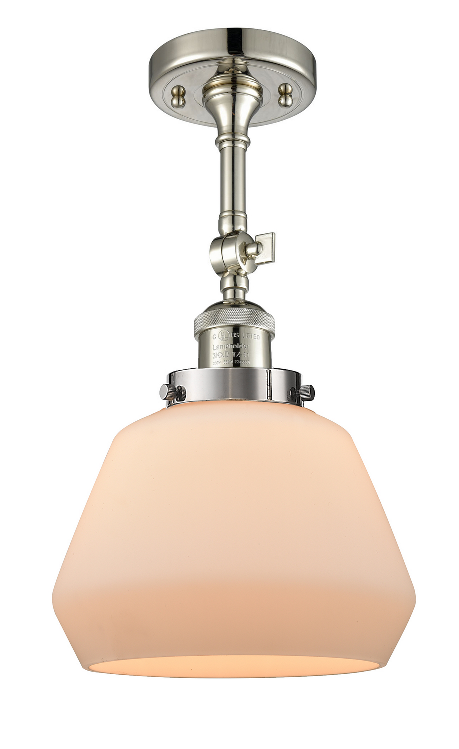One Light Semi-Flush Mount by Innovations - Franklin Restoration Collection, Polished Nickel Finish - 201F-PN-G171