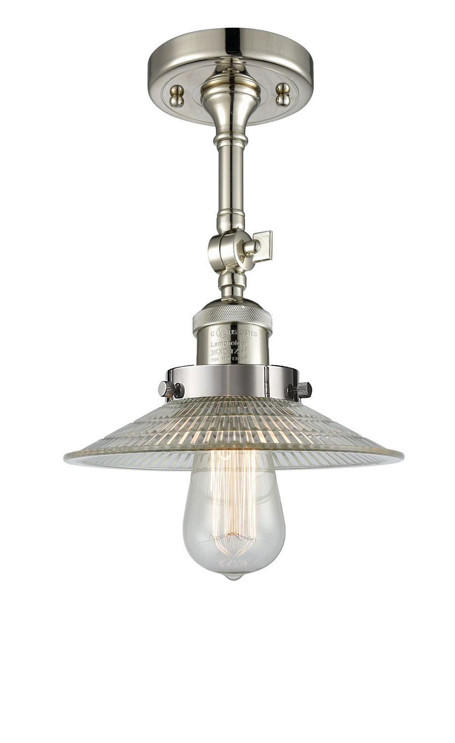 One Light Semi-Flush Mount by Innovations - Franklin Restoration Collection, Polished Nickel Finish - 201F-PN-G2