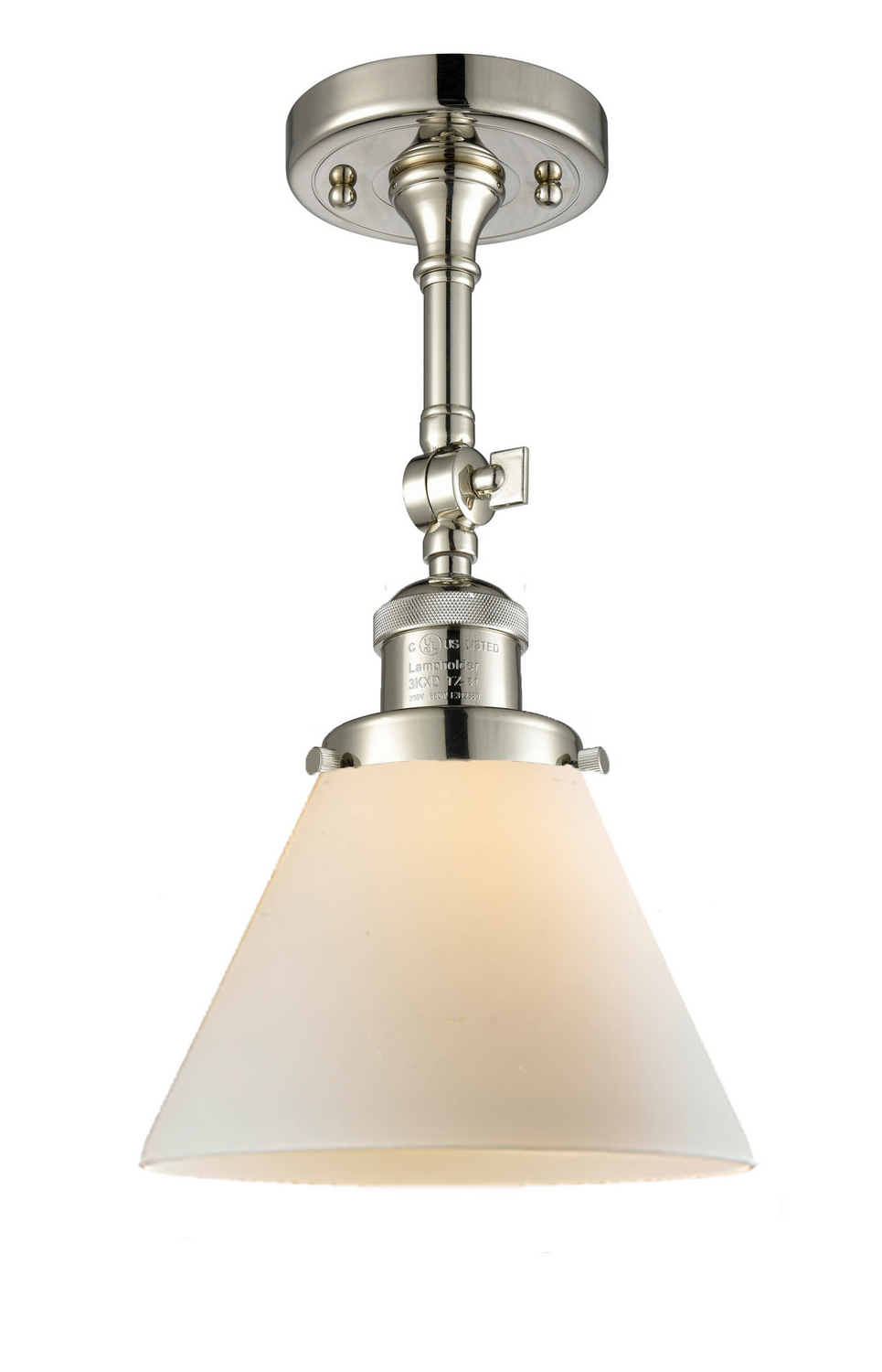 One Light Semi-Flush Mount by Innovations - Franklin Restoration Collection, Polished Nickel Finish - 201F-PN-G41