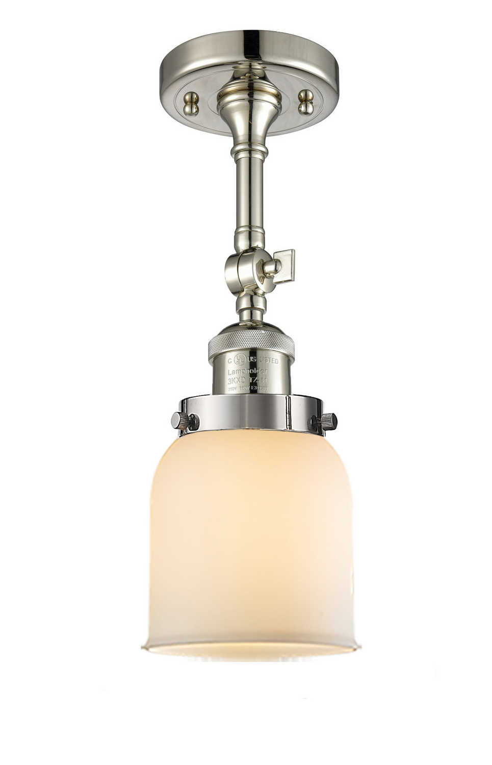 One Light Semi-Flush Mount by Innovations - Franklin Restoration Collection, Polished Nickel Finish - 201F-PN-G51