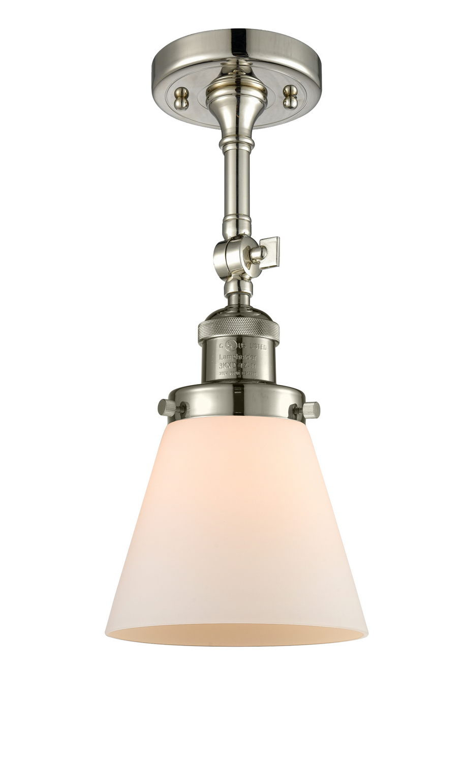 One Light Semi-Flush Mount by Innovations - Franklin Restoration Collection, Polished Nickel Finish - 201F-PN-G61