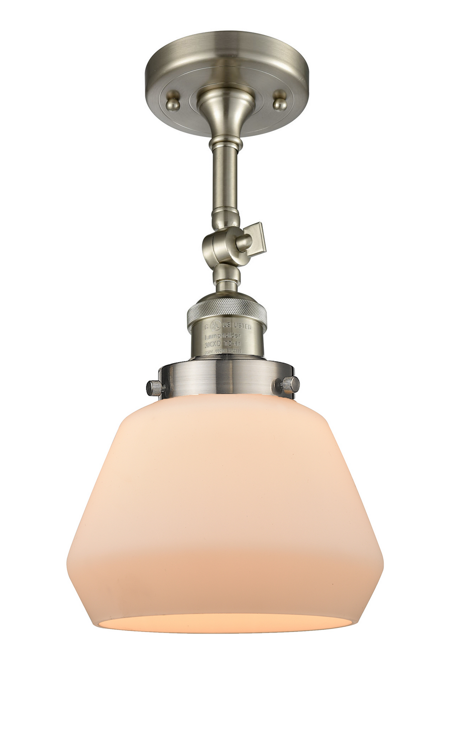 One Light Semi-Flush Mount by Innovations - Franklin Restoration Collection, Brushed Satin Nickel Finish - 201F-SN-G171