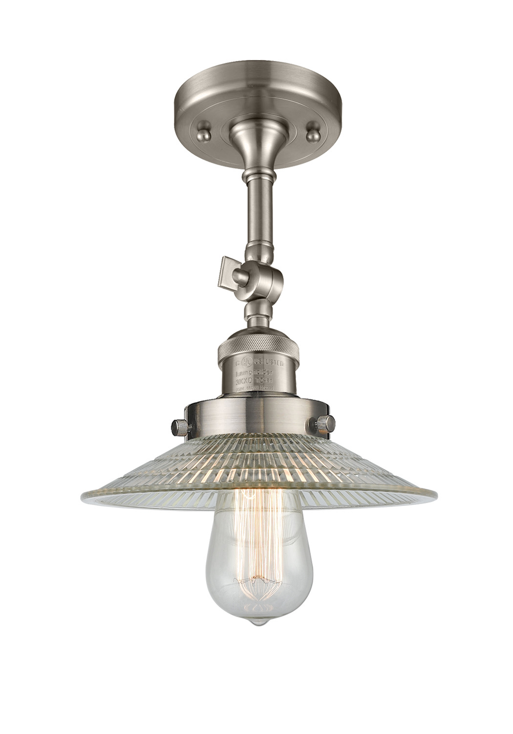 One Light Semi-Flush Mount by Innovations - Franklin Restoration Collection, Brushed Satin Nickel Finish - 201F-SN-G2