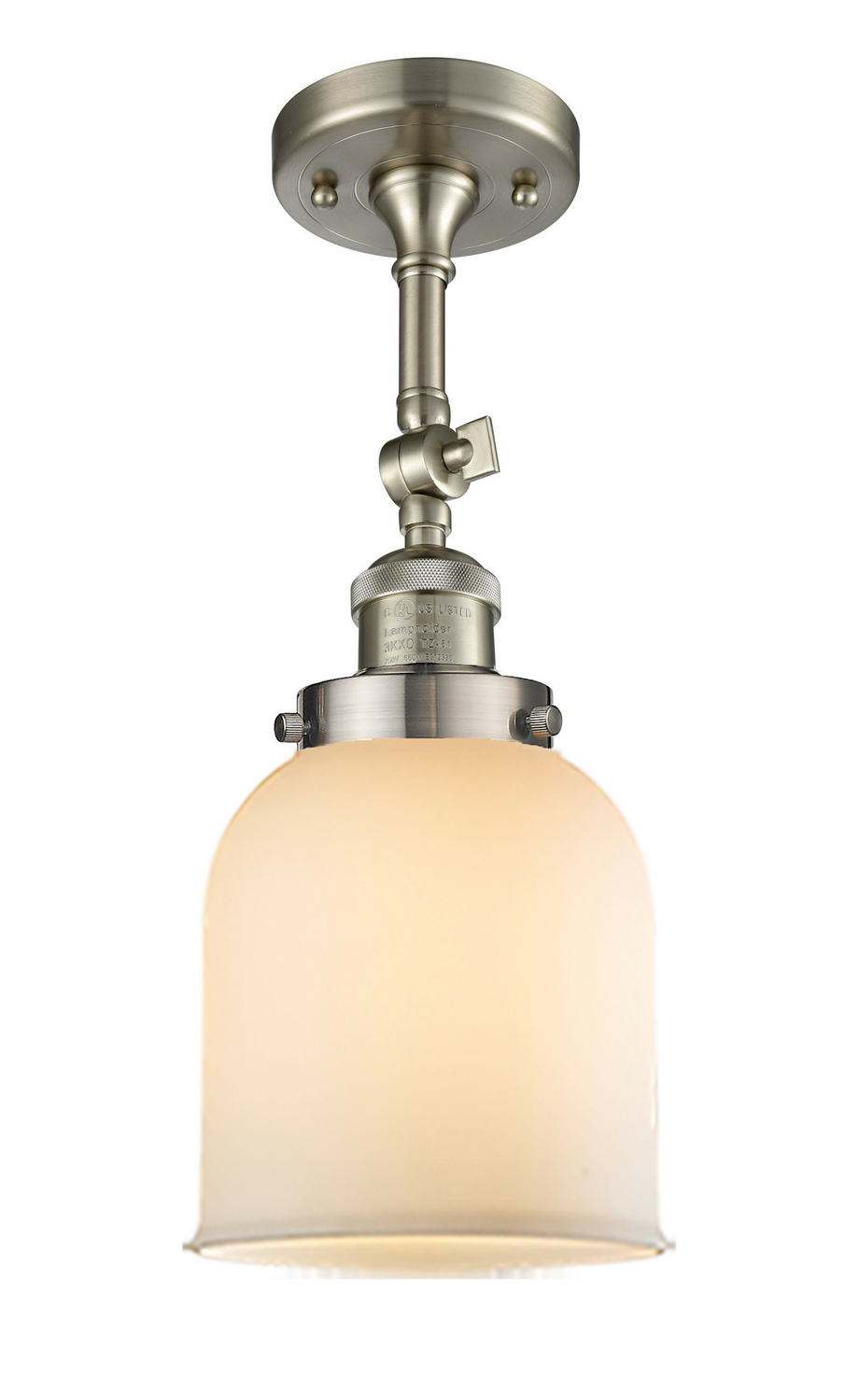 One Light Semi-Flush Mount by Innovations - Franklin Restoration Collection, Brushed Satin Nickel Finish - 201F-SN-G51