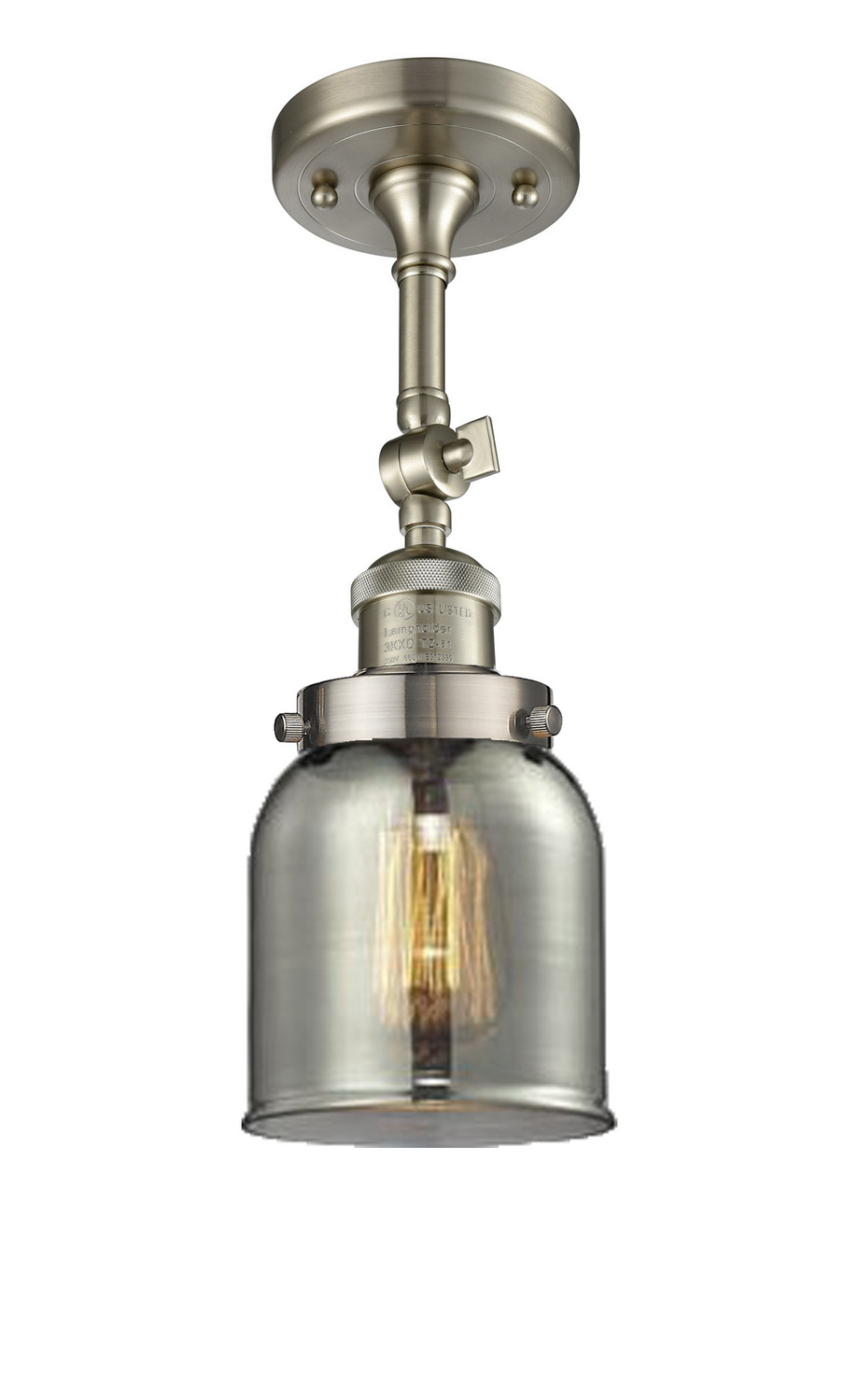 One Light Semi-Flush Mount by Innovations - Franklin Restoration Collection, Brushed Satin Nickel Finish - 201F-SN-G53
