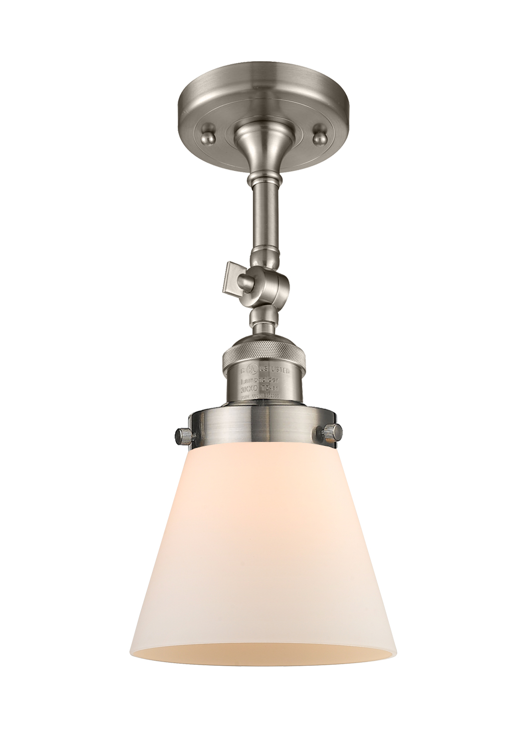 One Light Semi-Flush Mount by Innovations - Franklin Restoration Collection, Brushed Satin Nickel Finish - 201F-SN-G61