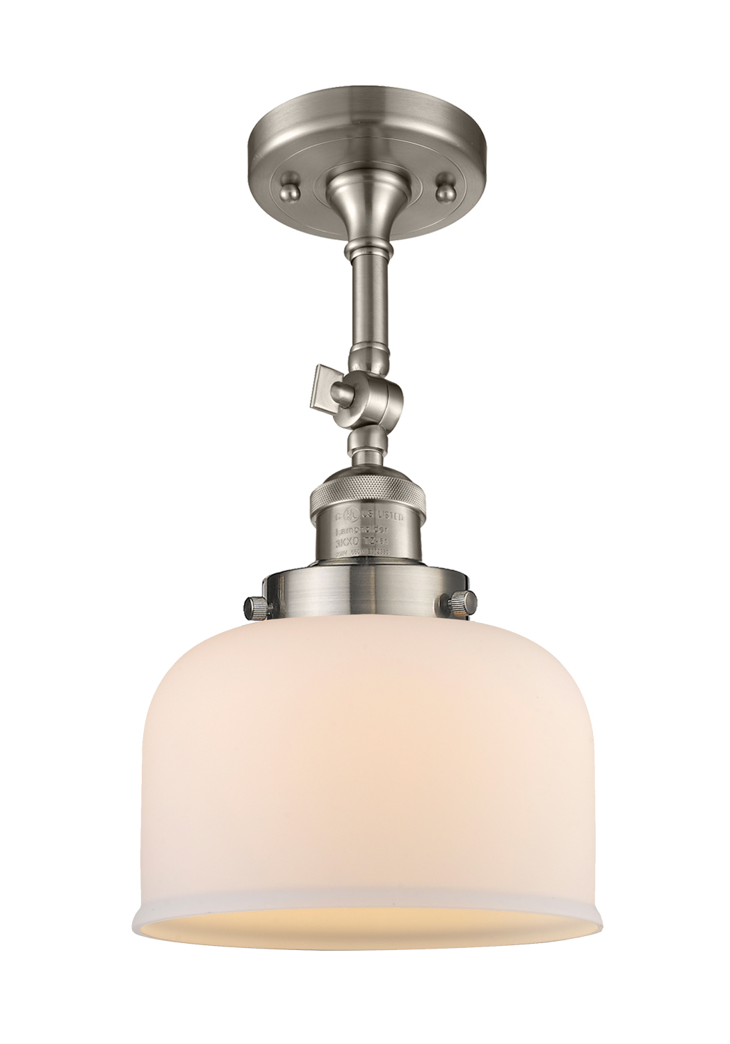 One Light Semi-Flush Mount by Innovations - Franklin Restoration Collection, Brushed Satin Nickel Finish - 201F-SN-G71
