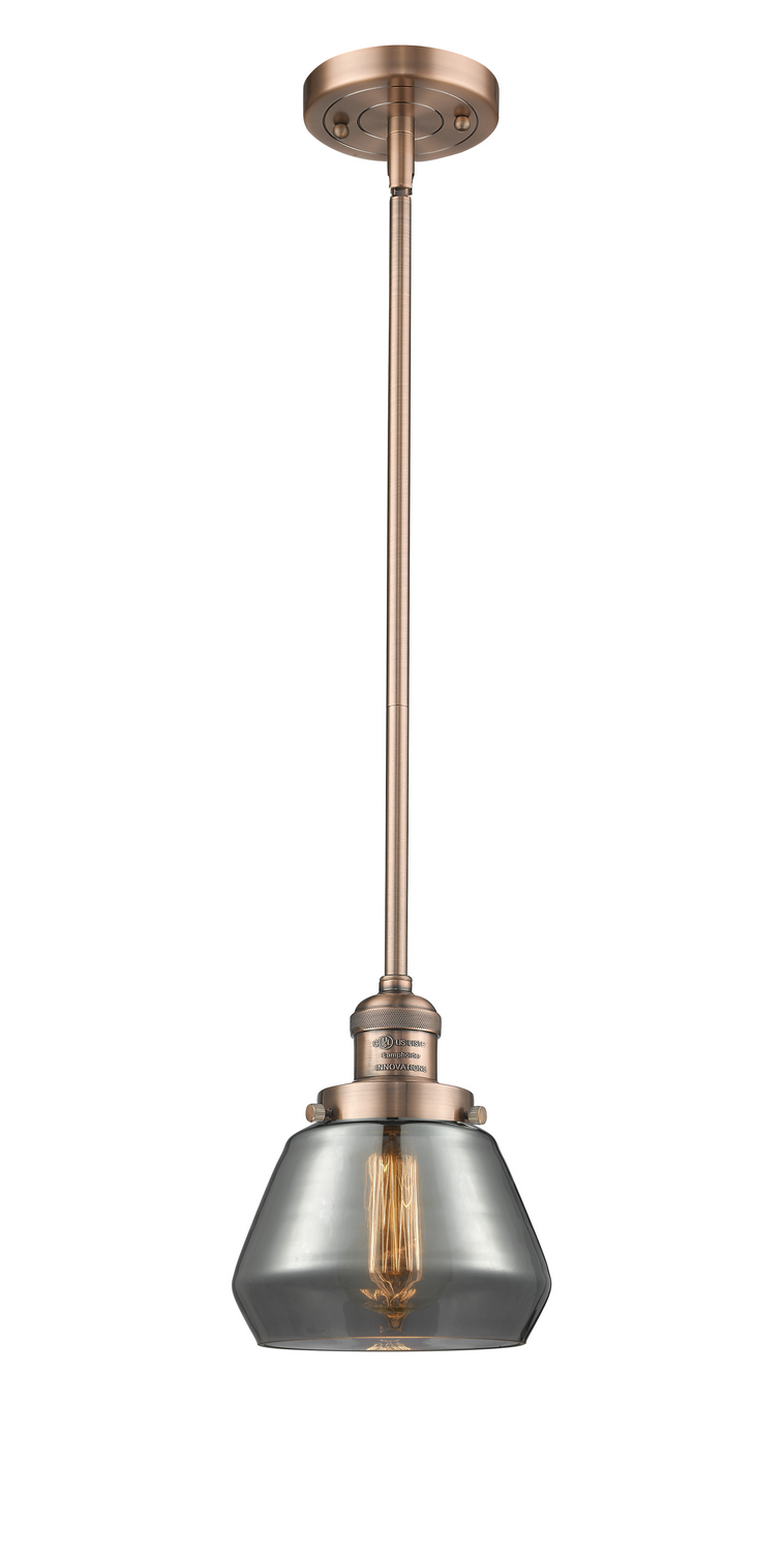 One Light Mini Pendant by Innovations - Franklin Restoration Collection, Antique Copper Finish - 201S-AC-G173