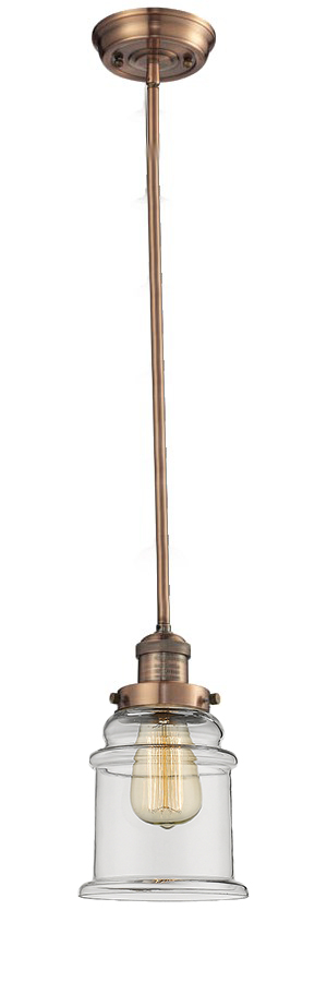 One Light Mini Pendant by Innovations - Franklin Restoration Collection, Antique Copper Finish - 201S-AC-G182