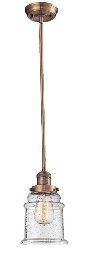 One Light Mini Pendant by Innovations - Franklin Restoration Collection, Antique Copper Finish - 201S-AC-G184