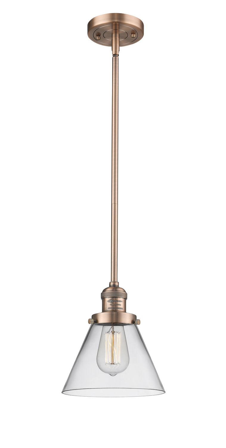 One Light Mini Pendant by Innovations - Franklin Restoration Collection, Antique Copper Finish - 201S-AC-G42