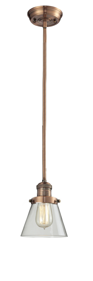 One Light Mini Pendant by Innovations - Franklin Restoration Collection, Antique Copper Finish - 201S-AC-G62