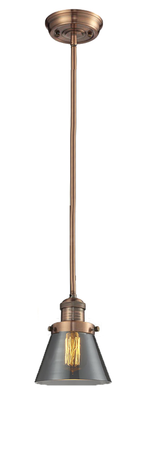 One Light Mini Pendant by Innovations - Franklin Restoration Collection, Antique Copper Finish - 201S-AC-G63