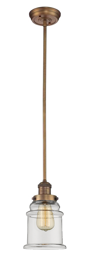 One Light Mini Pendant by Innovations - Franklin Restoration Collection, Brushed Brass Finish - 201S-BB-G182