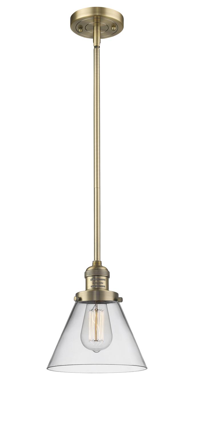 One Light Mini Pendant by Innovations - Franklin Restoration Collection, Brushed Brass Finish - 201S-BB-G42