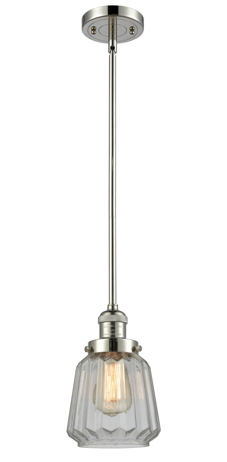 One Light Mini Pendant by Innovations - Franklin Restoration Collection, Polished Nickel Finish - 201S-PN-G142