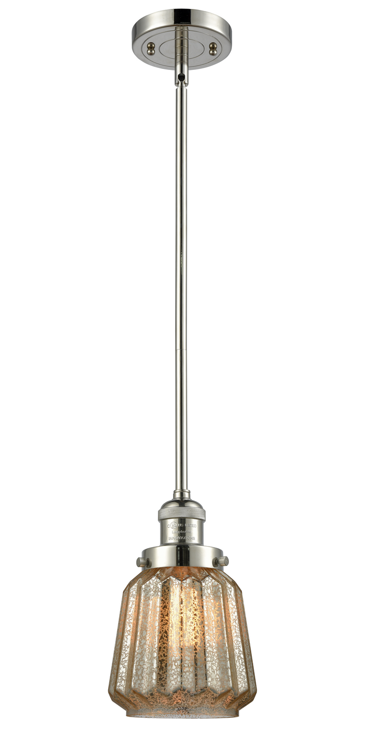 One Light Mini Pendant by Innovations - Franklin Restoration Collection, Polished Nickel Finish - 201S-PN-G146