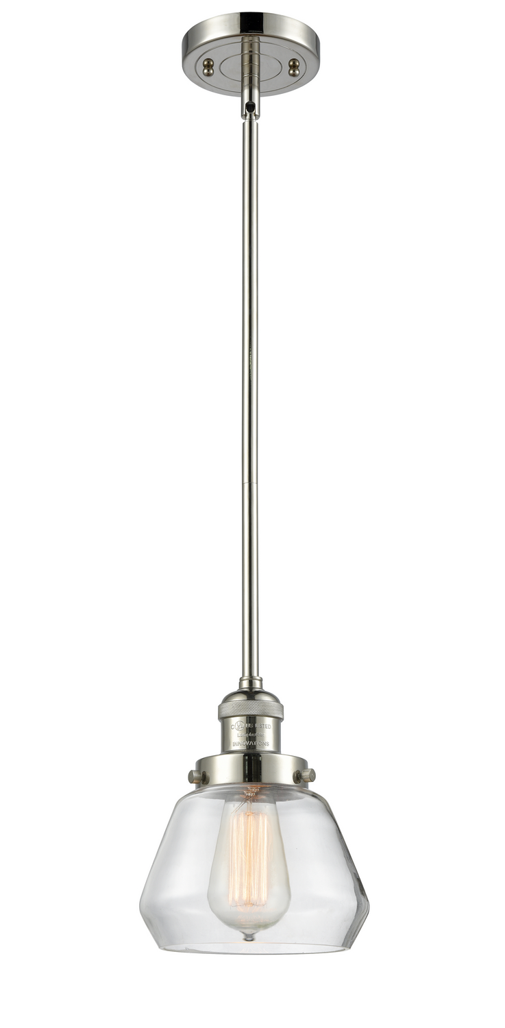 One Light Mini Pendant by Innovations - Franklin Restoration Collection, Polished Nickel Finish - 201S-PN-G172