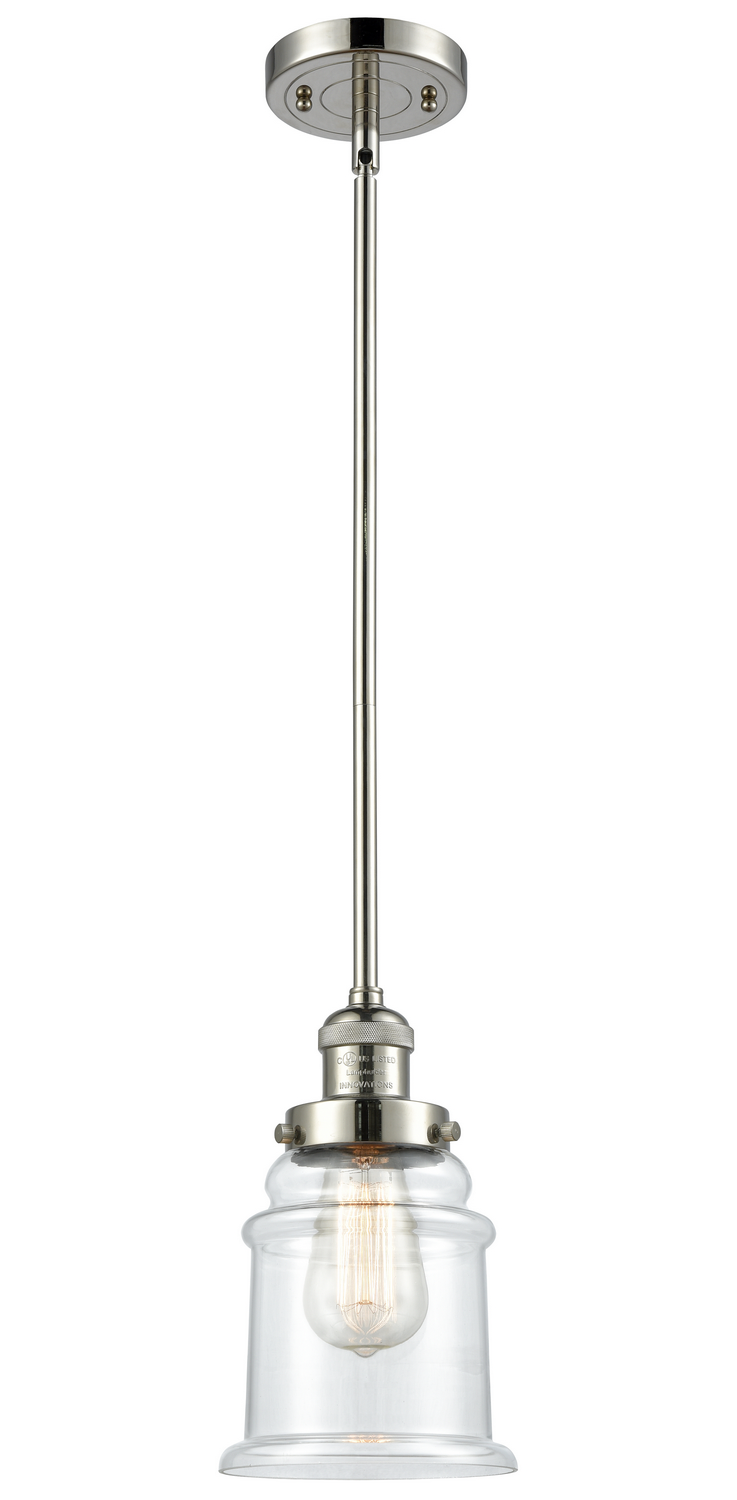One Light Mini Pendant by Innovations - Franklin Restoration Collection, Polished Nickel Finish - 201S-PN-G182